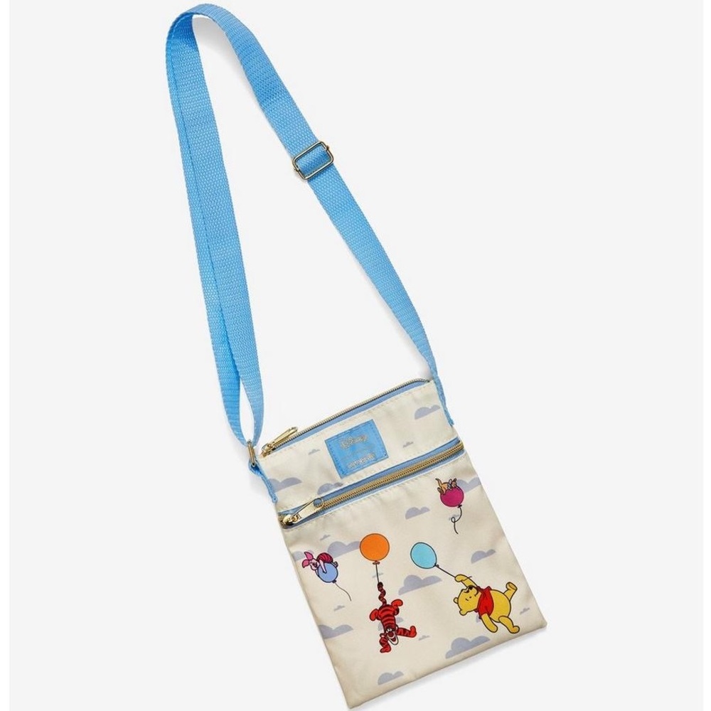 NWT Loungefly Disney Winnie The Pooh Balloons Passport Crossbody Bag